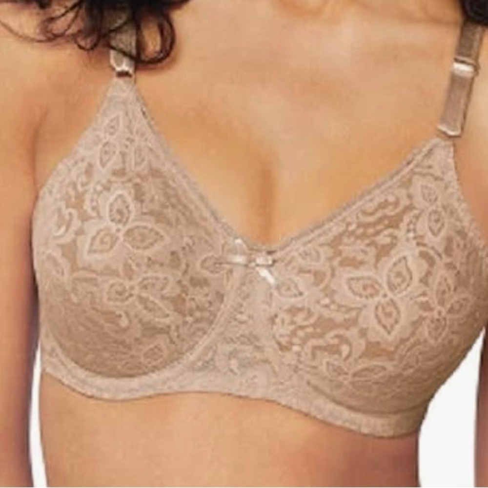 Bali Tan Lace Full Coverage Bra with Underwire Support